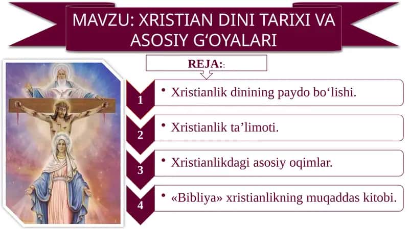 XRISTIAN DINITARIXI VA ASOSIY G‘OYALARI 1