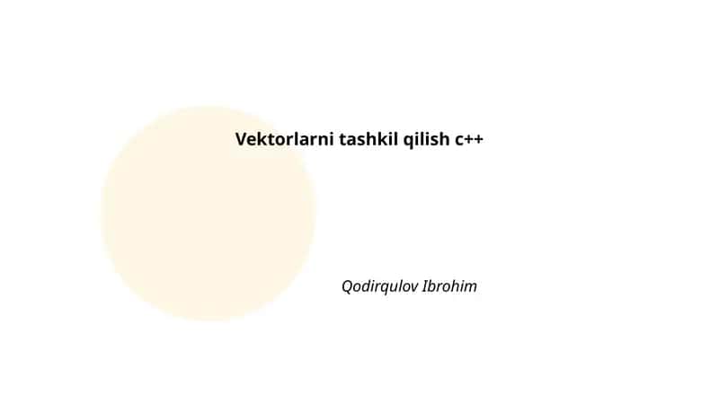 Vektorlarni tashkil qilish c++ 1