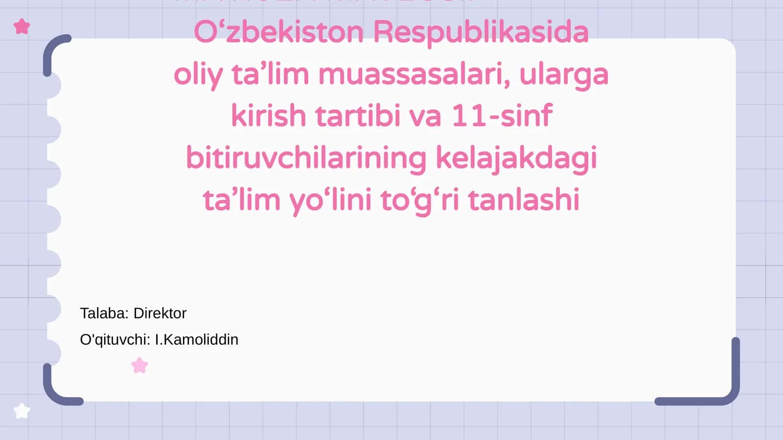 O‘zbekiston Respublikasida Oliy Ta'lim Muassasalari Tanlovi 1