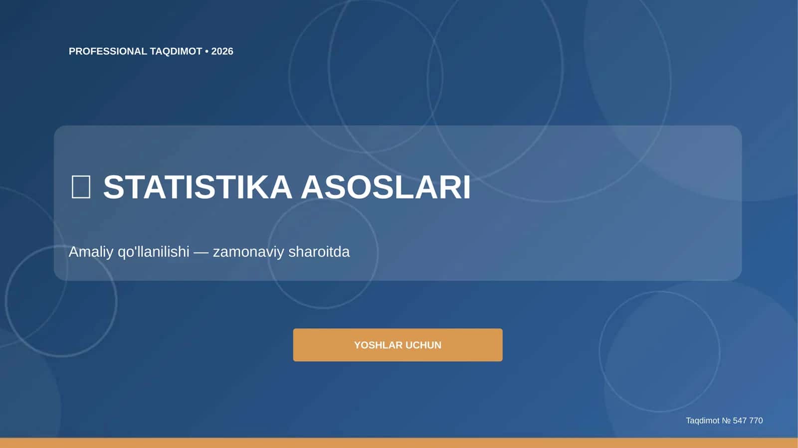STATISTIKA ASOSLARI 1