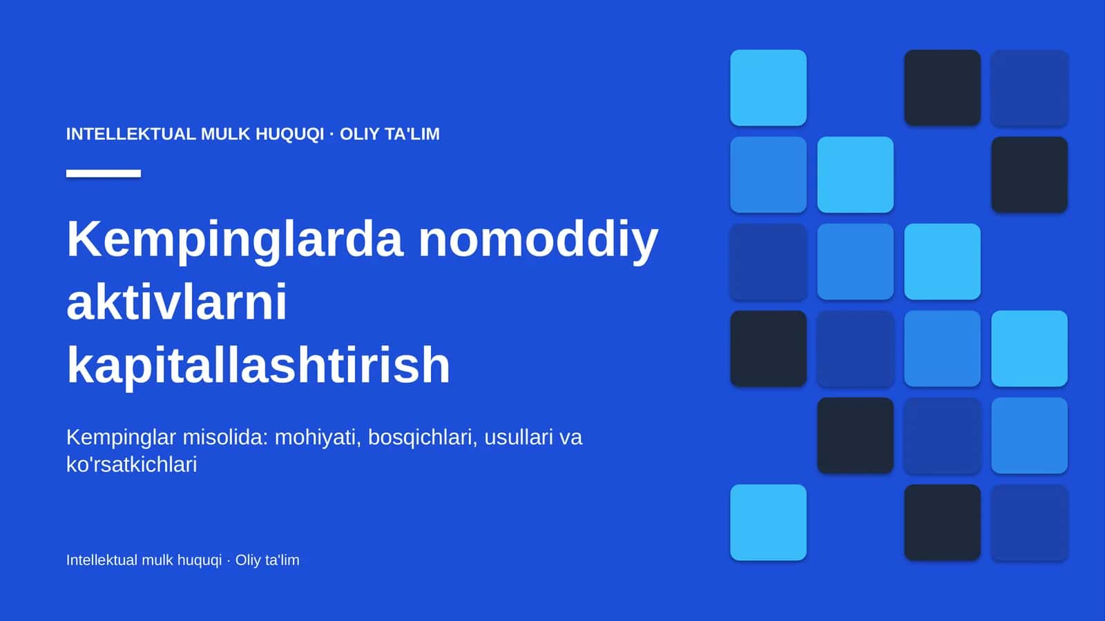 Kempinglarda nomoddiy aktivlarni kapitallashtirish 1