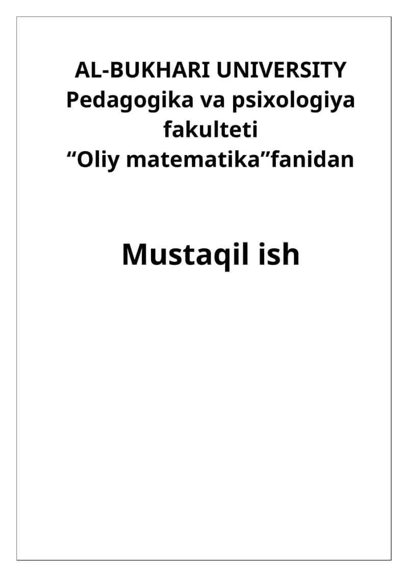 n - tartibli determinantlar determinantlarning xossalari, minor va algebraik to`ldiruvchilar haqida tushuncha 1