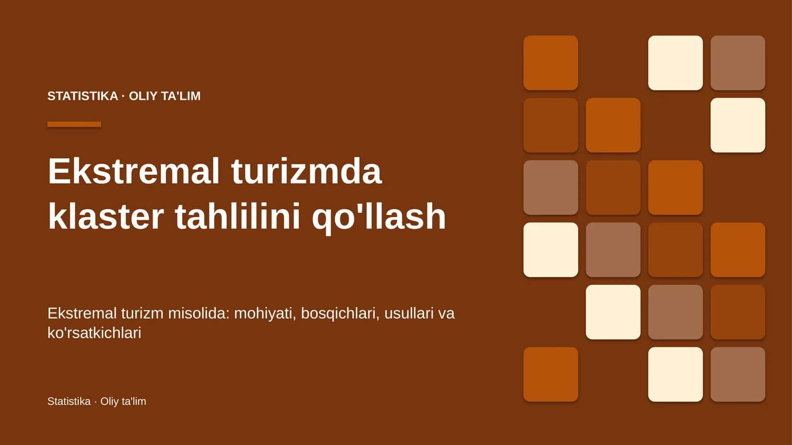 ekstremal turizmda klaster tahlilini qo'llash 8772 1