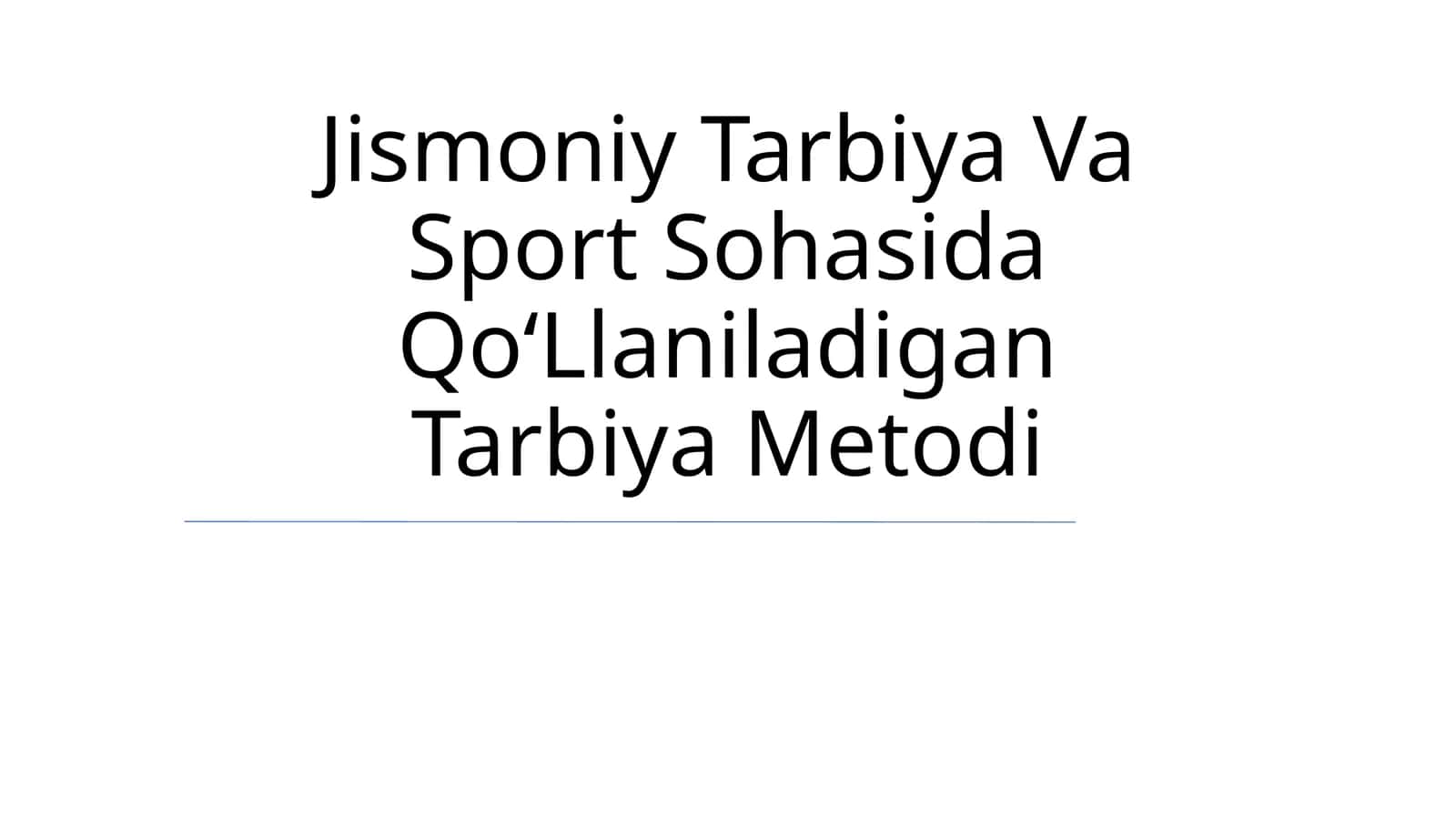 Jismoniy Tarbiya Va Sport Sohasida QoʻLlaniladigan Tarbiya Metodi 1