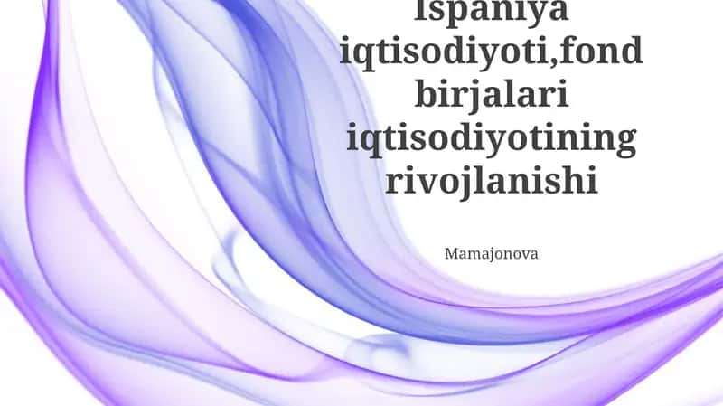 Ispaniya iqtisodiyoti 1