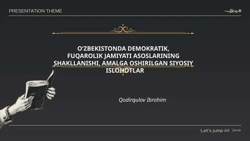 O'zbekistonda demokratik jamiyatning paydo bo'lishi: tarixiy asoslar 1