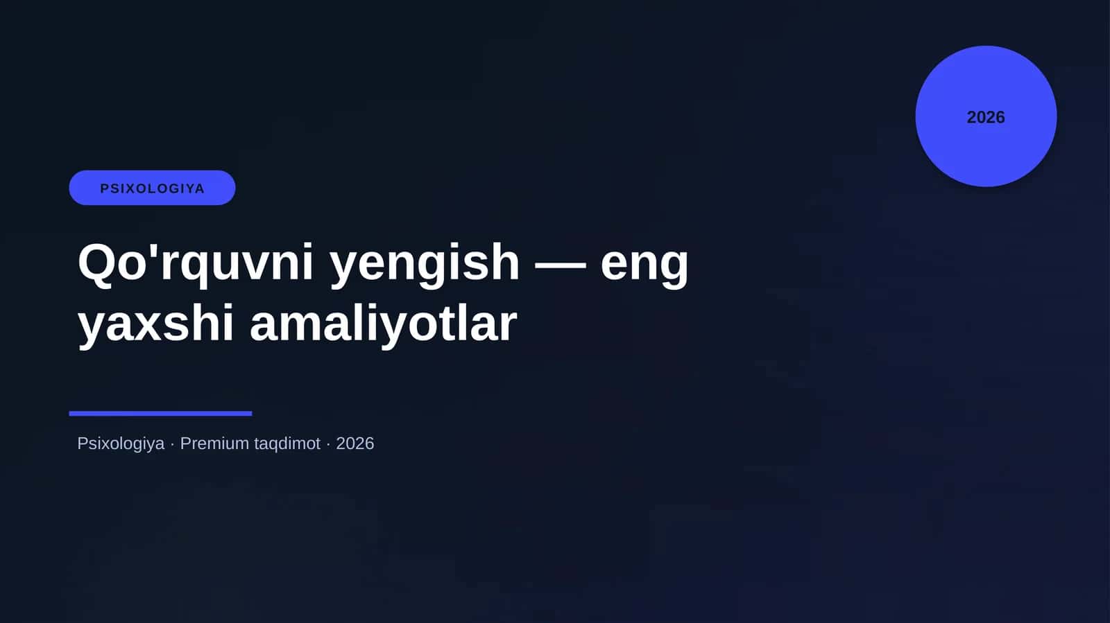 Qo'rquvni yengish — eng yaxshi amaliyotlar 1