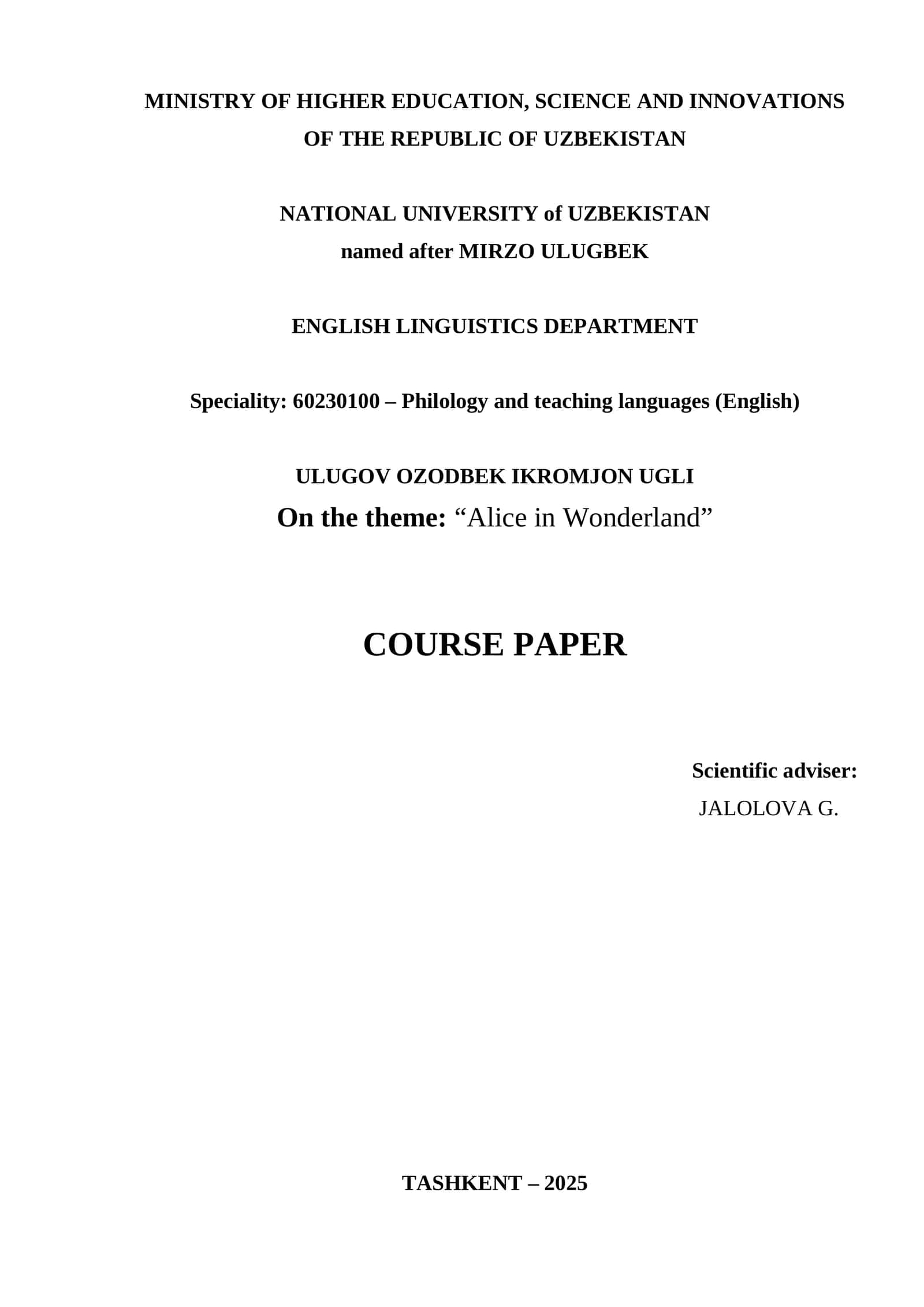"Alisa ajoyib dunyoda" 1