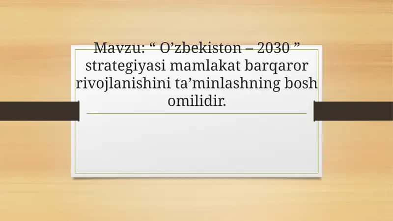O'zbekiston - 2030 1