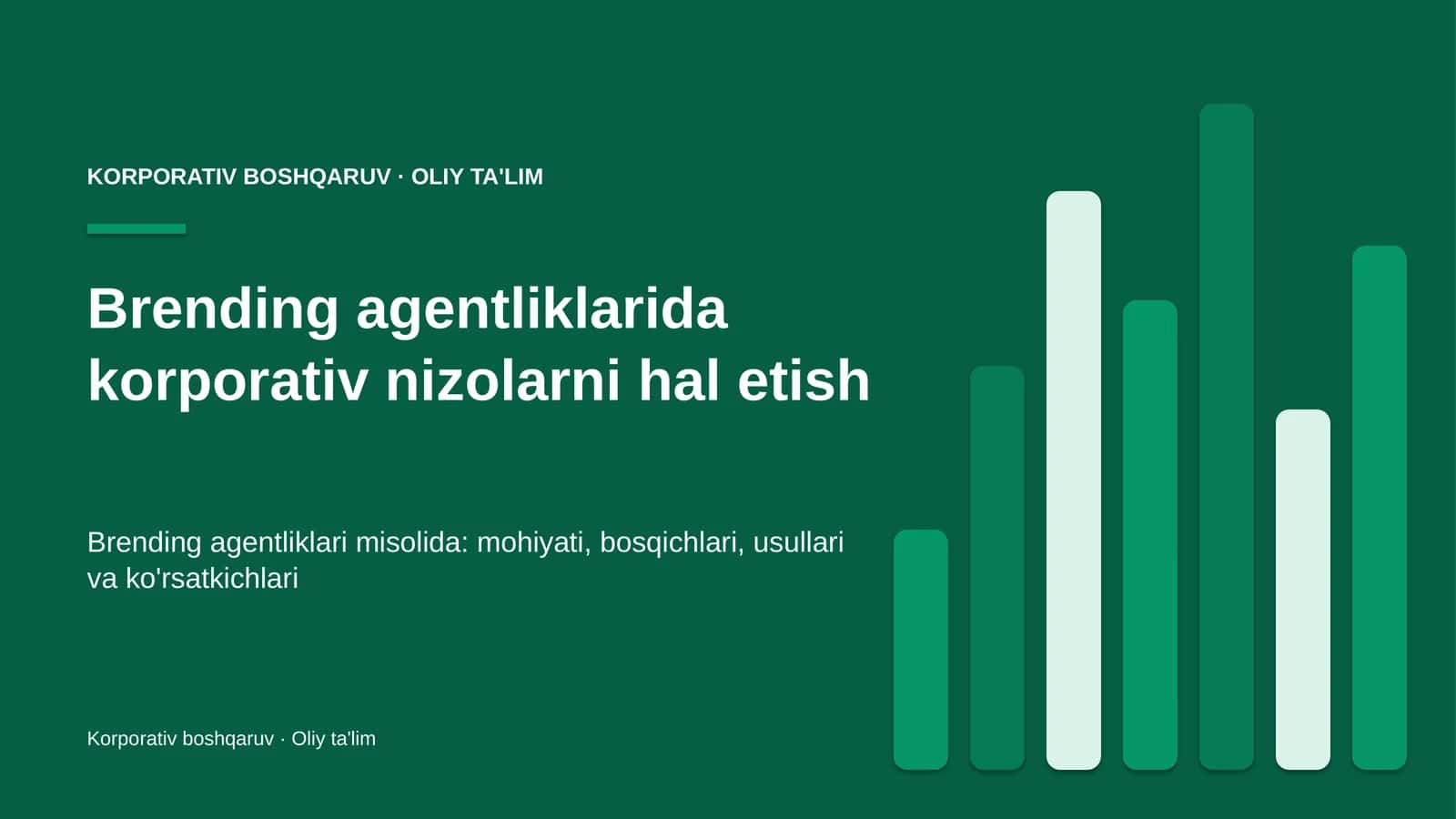 Korporativ boshqaruv · Oliy ta'lim 1