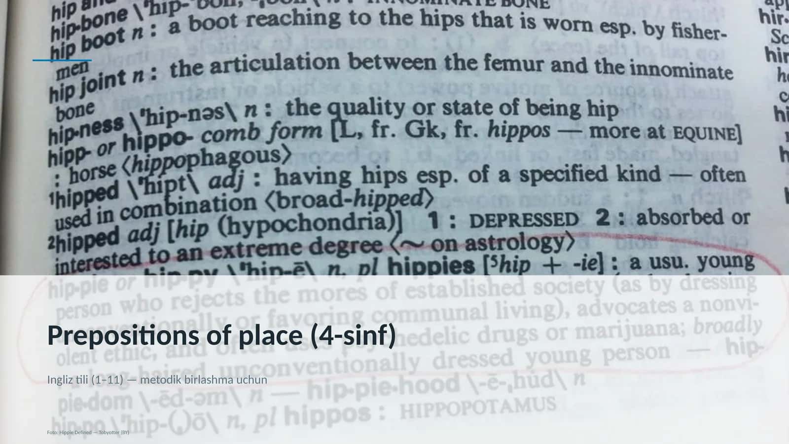 Prepositions of place (4-sinf) 1