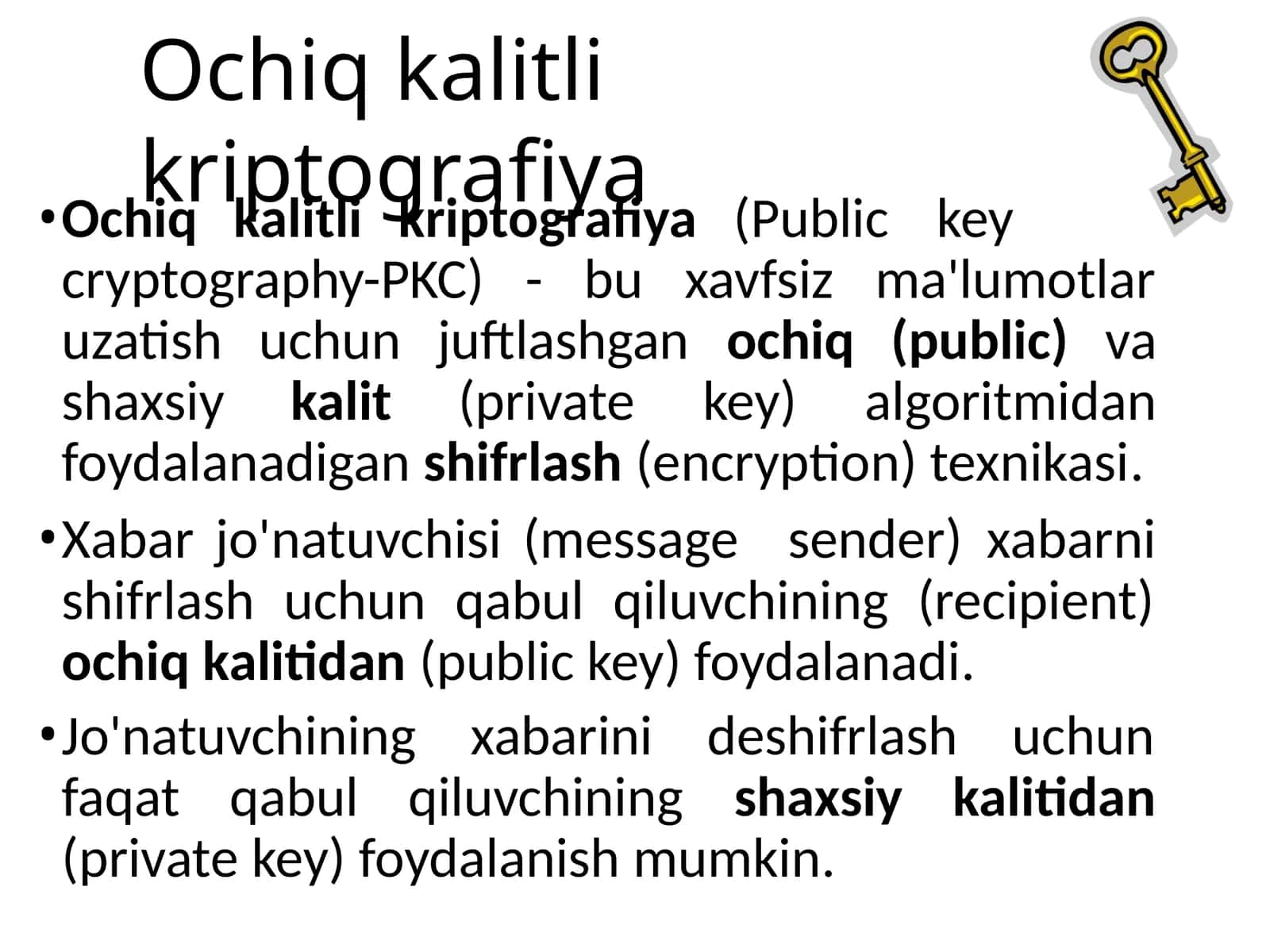 Ochiq kalitli kriptografiya 1