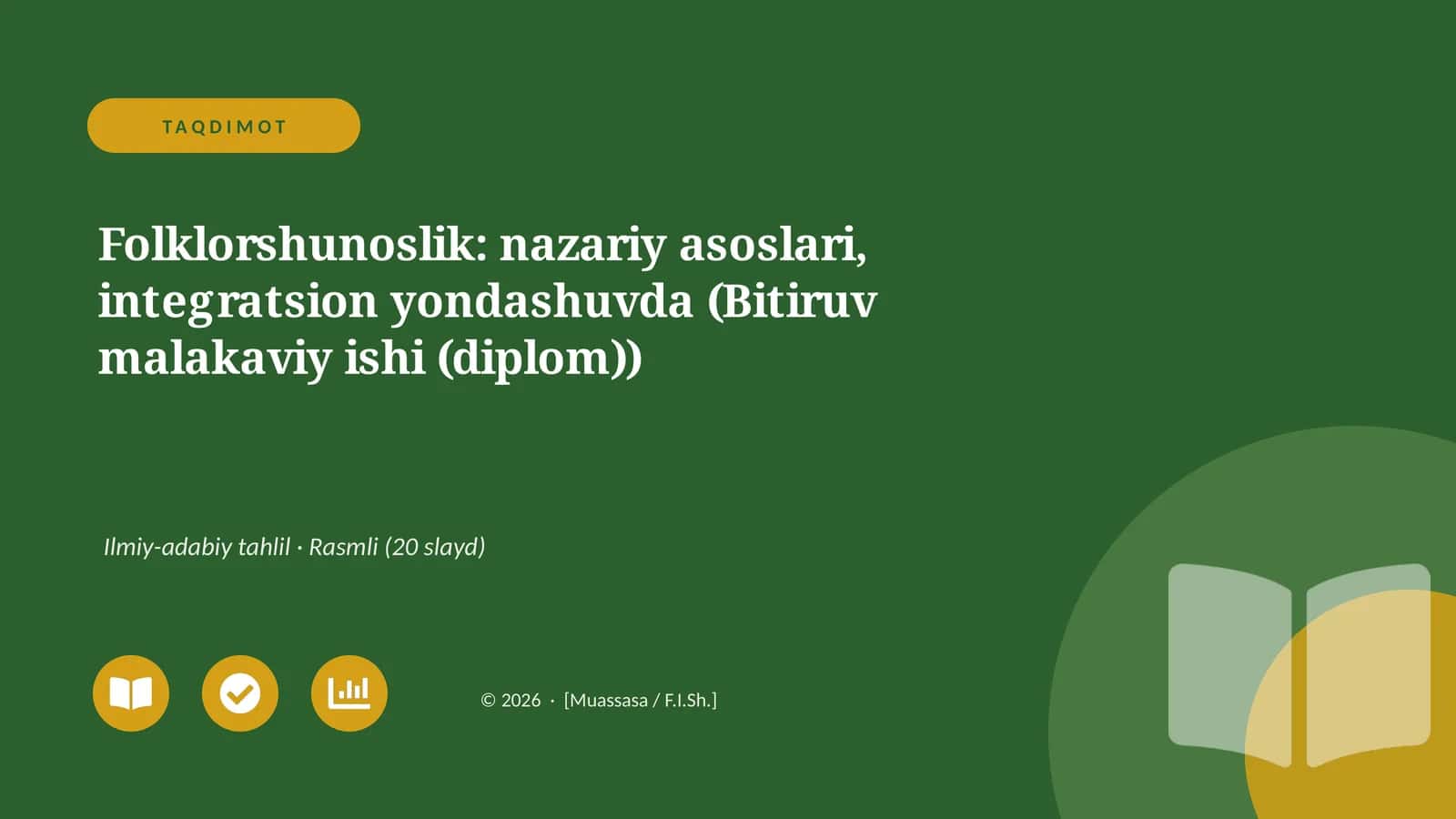 Folklorshunoslik: nazariy asoslari, integratsion yondashuvda (Bitiruv malakaviy ishi (diplom)) 1