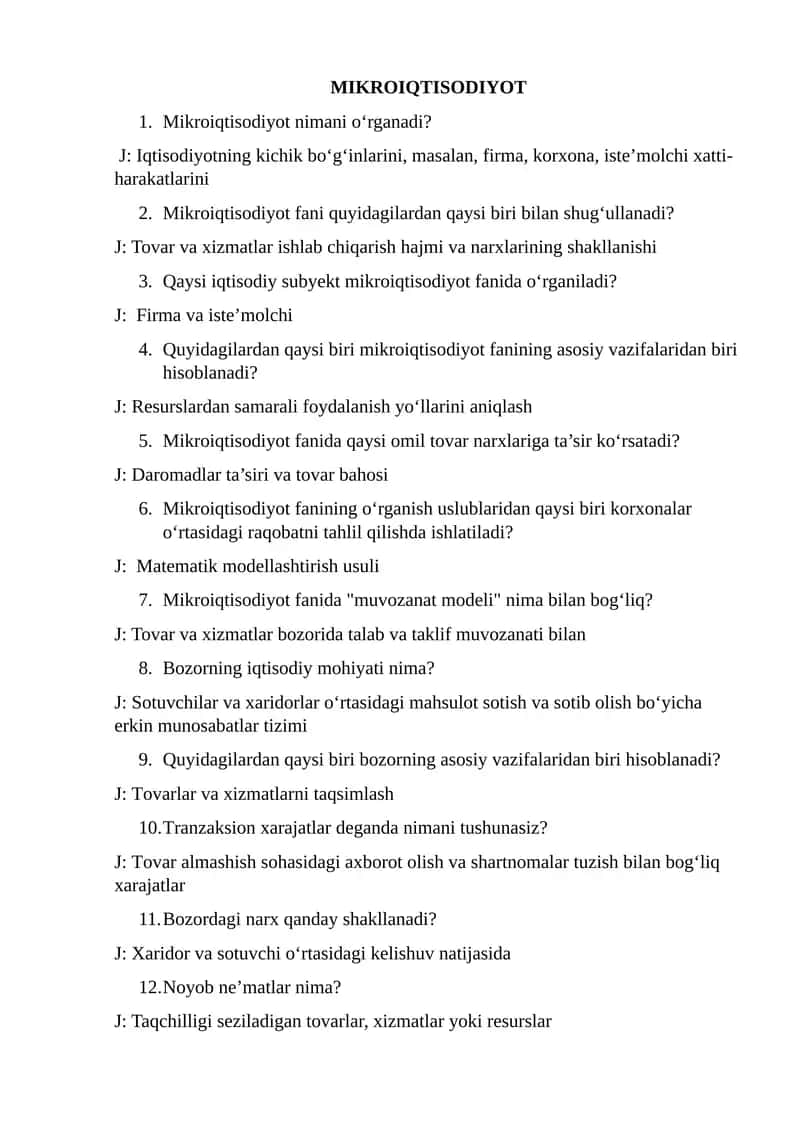Mikroiqtisodiyot 1