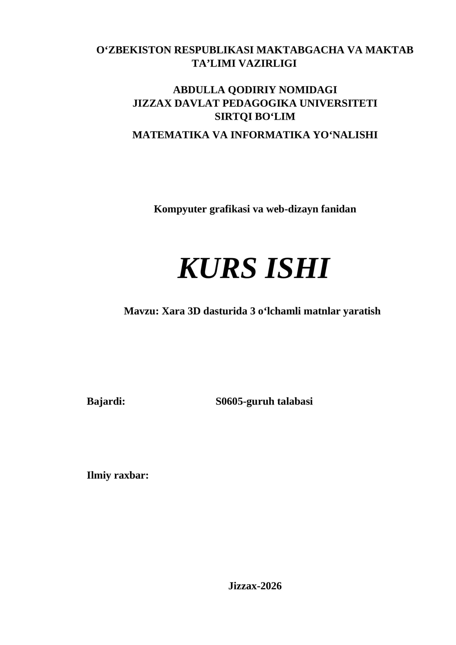 Xara 3D dasturida 3 o‘lchamli matnlar yaratish 1