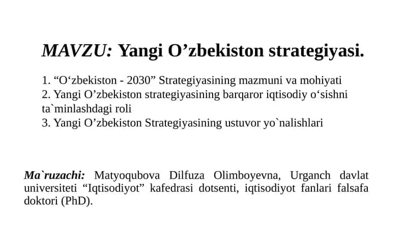 Yangi O'zbekiston strategiyasi 1