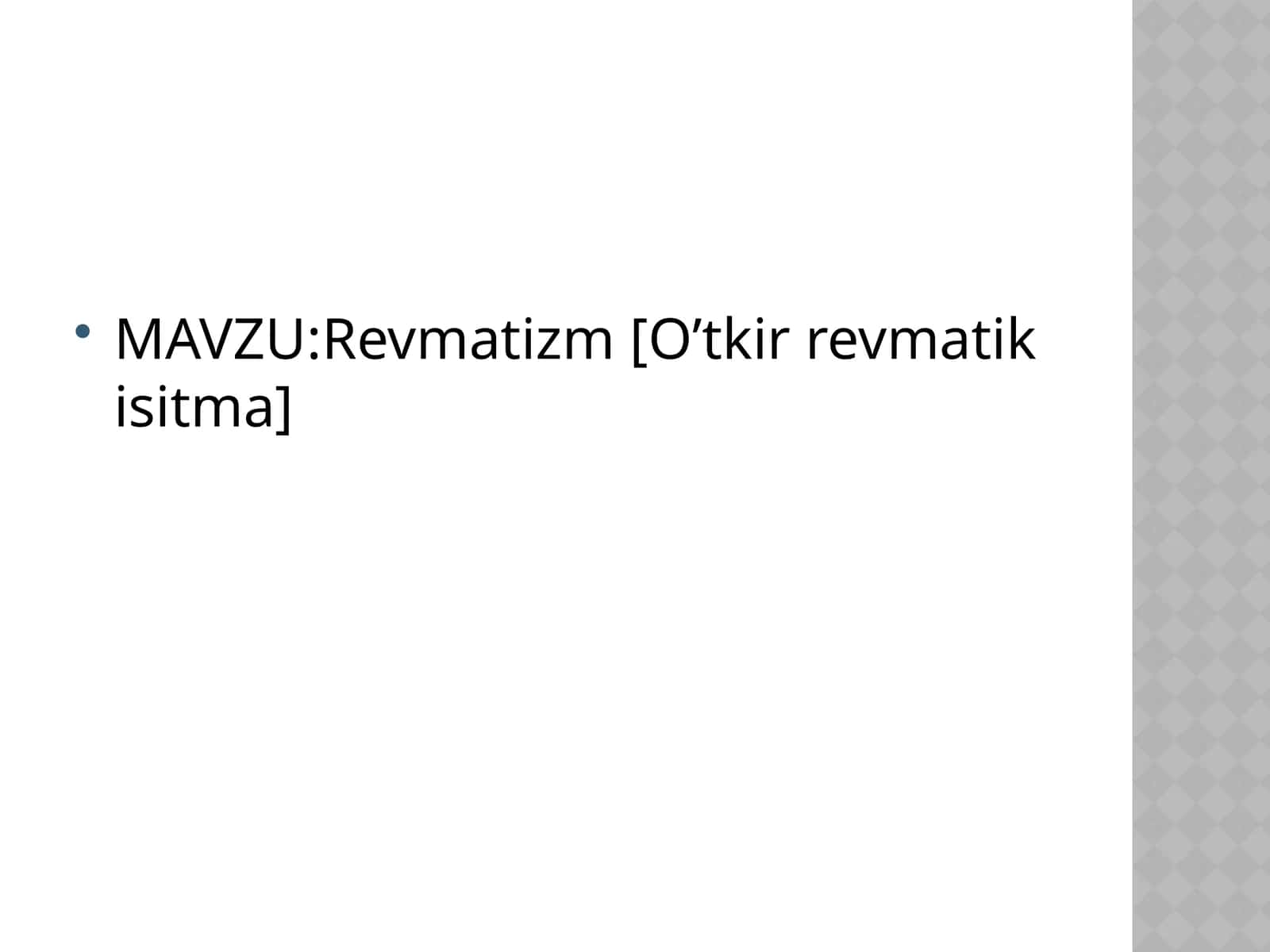 Revmatizm (ревматик иситма) 1