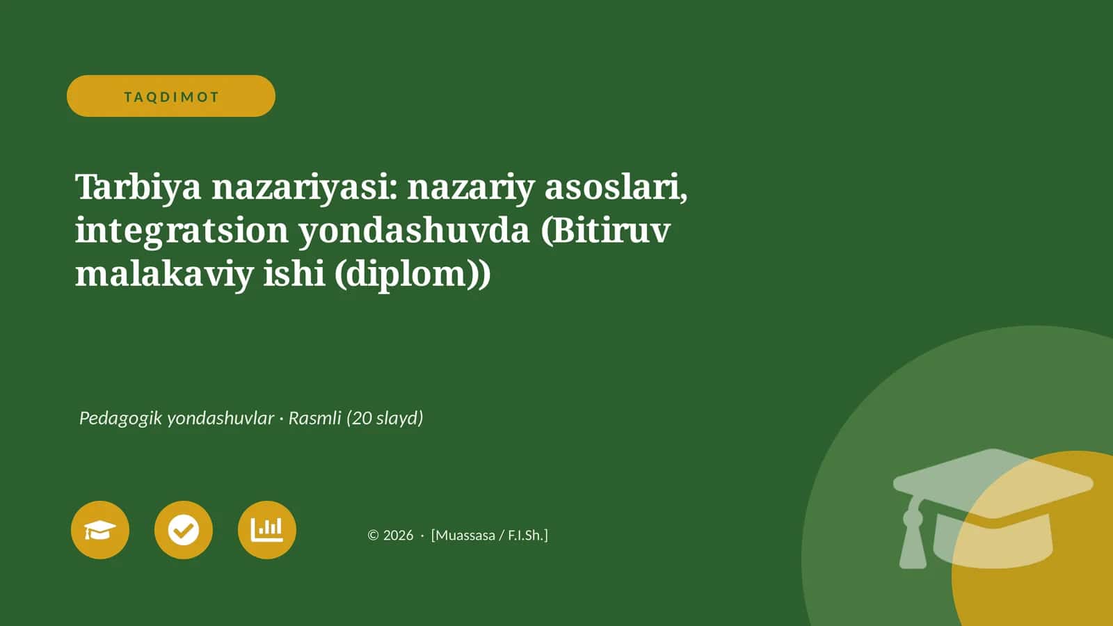 Tarbiya nazariyasi: nazariy asoslari, integratsion yondashuvda (Bitiruv malakaviy ishi (diplom)) 1