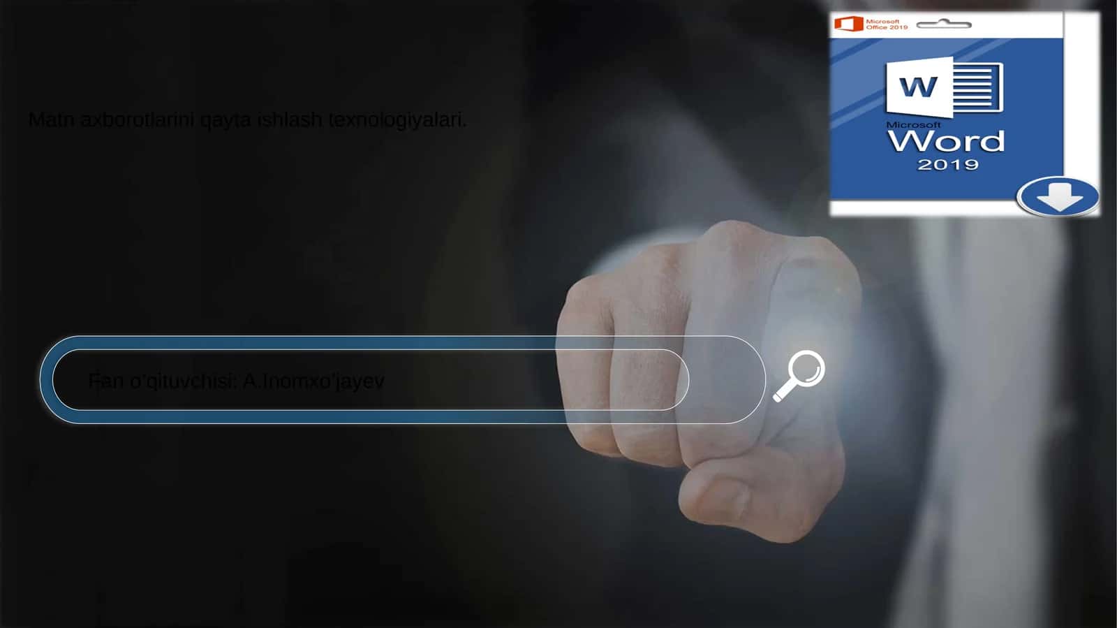 Matn axborotlarini qayta ishlash texnologiyalari 1