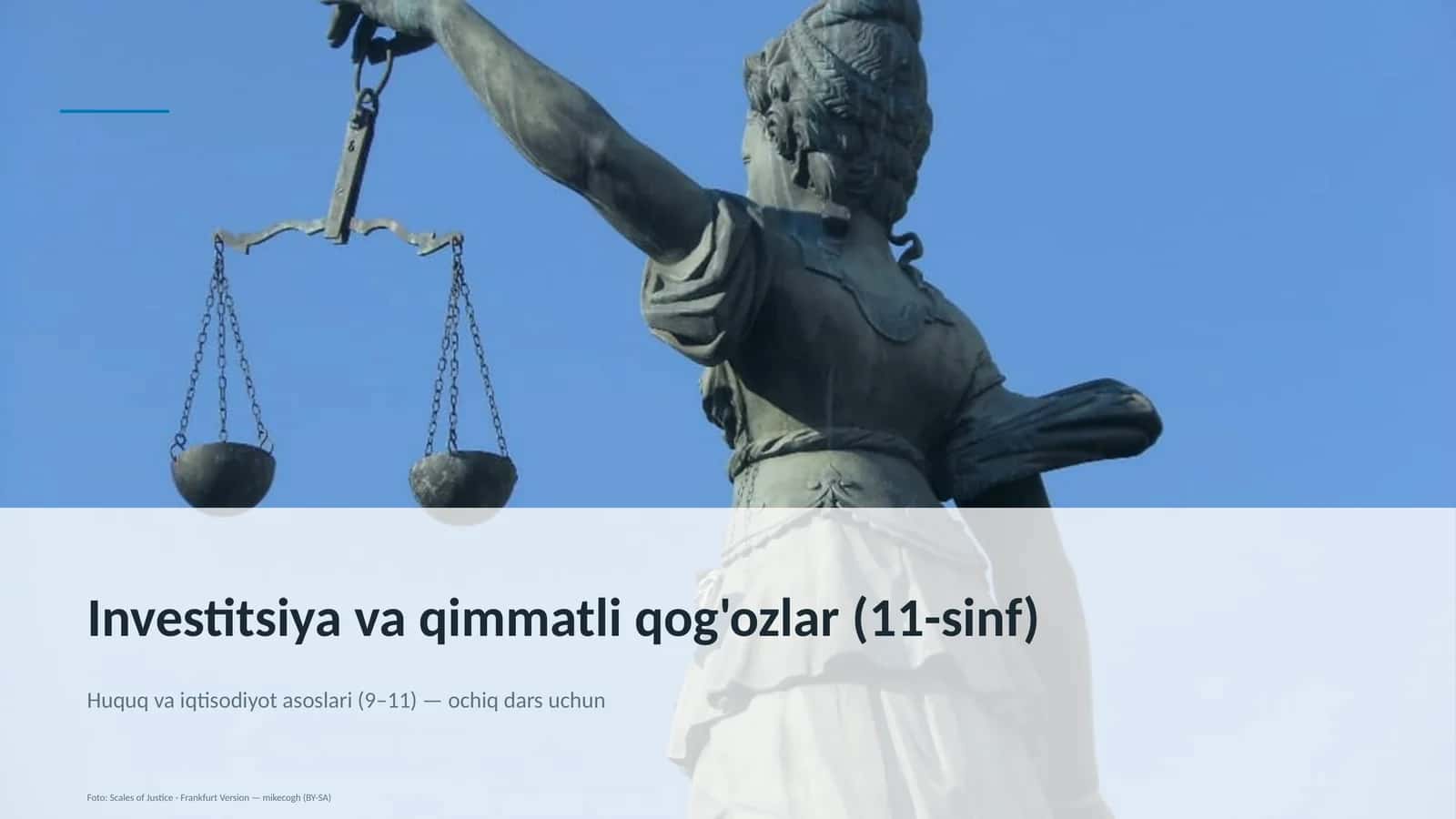 Investitsiya va qimmatli qog'ozlar (11-sinf) 1
