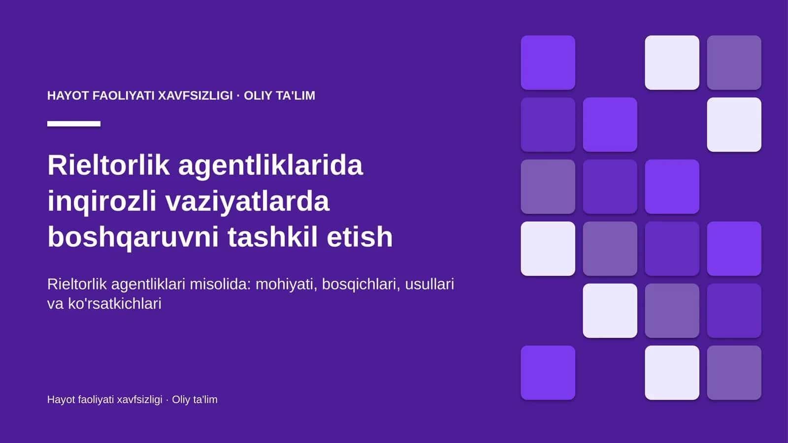 rieltorlik agentliklarida inqirozli vaziyatlarda boshqaruvni tashkil etish 9378 1