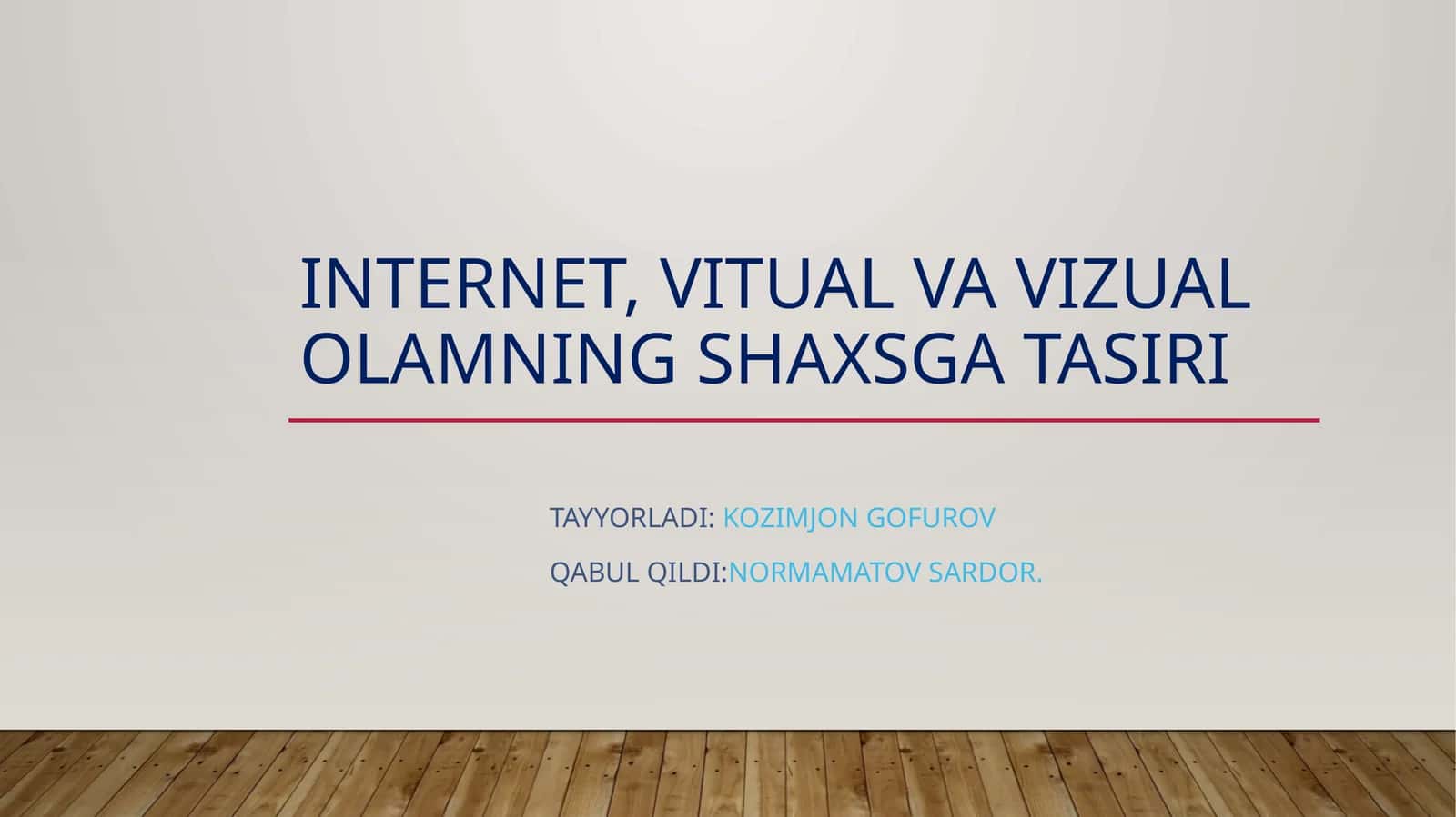 Internet, vitual va vizual olamning shaxsga ta'siri 1