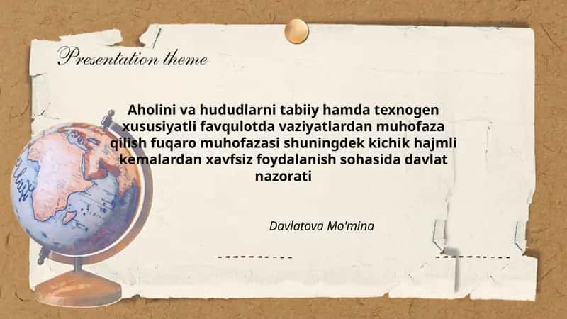 Aholini va Hududlarni muhofaza qilish 1