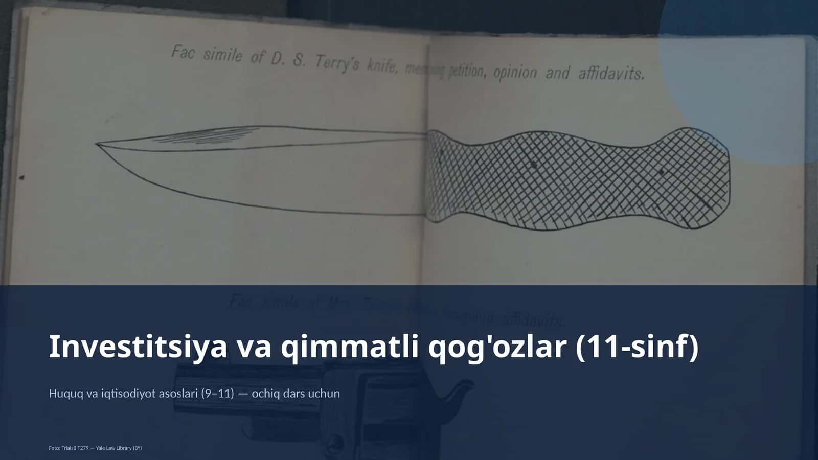 Investitsiya va qimmatli qog'ozlar (11-sinf) 1
