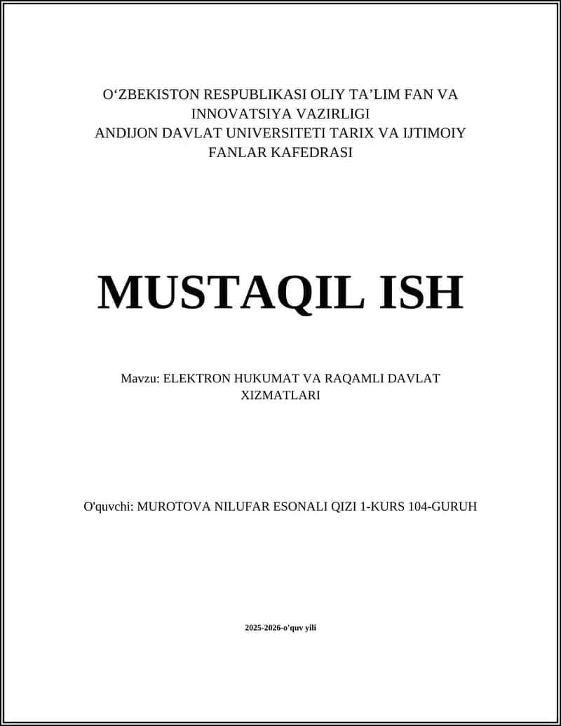 ELEKTRON HUKUMAT VA RAQAMLI DAVLAT XIZMATLARI 1