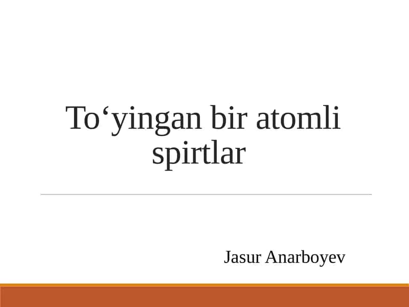 To‘yingan bir atomlispirtlar 1