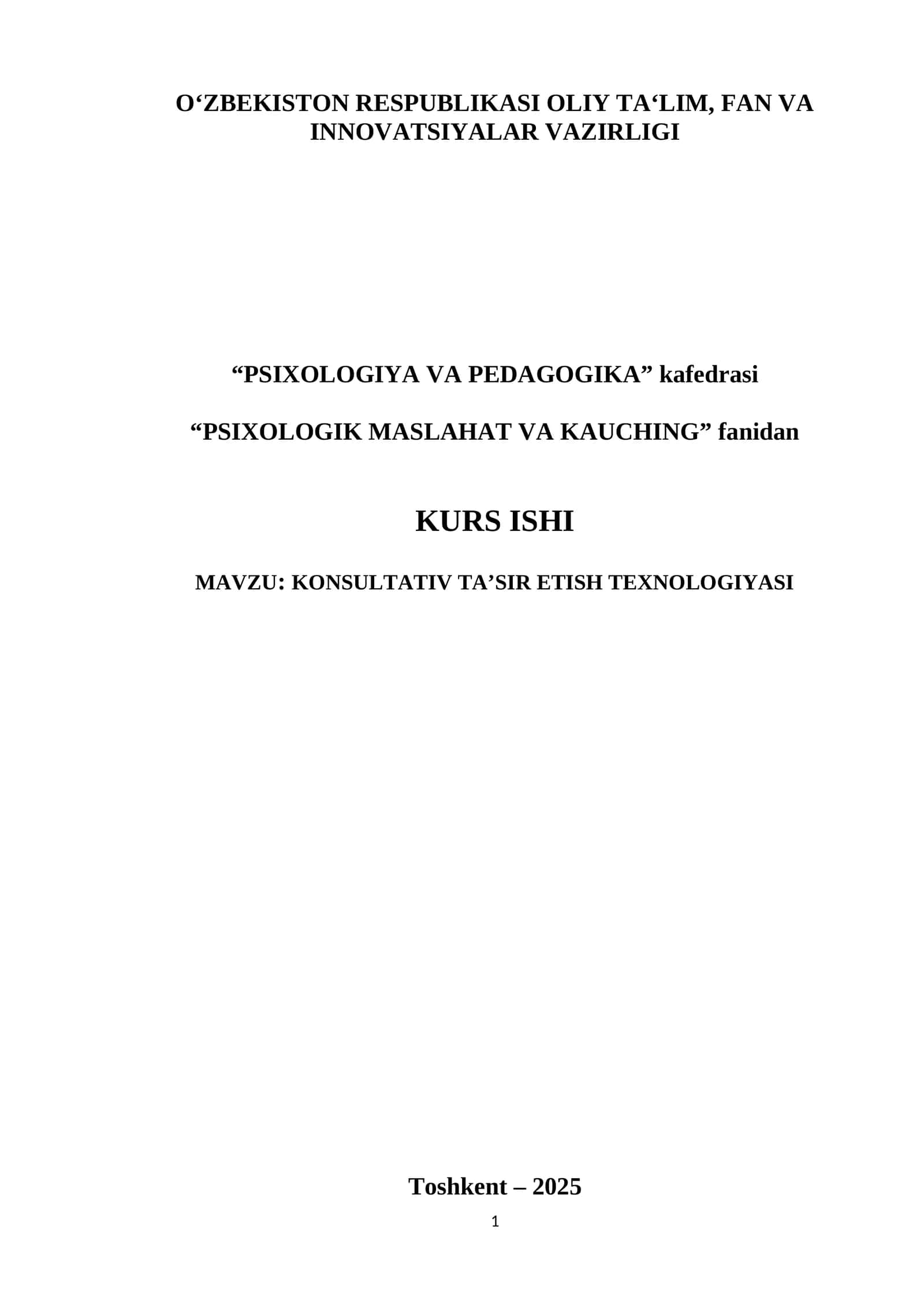 KONSULTATIV TA'SIR ETISH TEXNOLOGIYASI 1