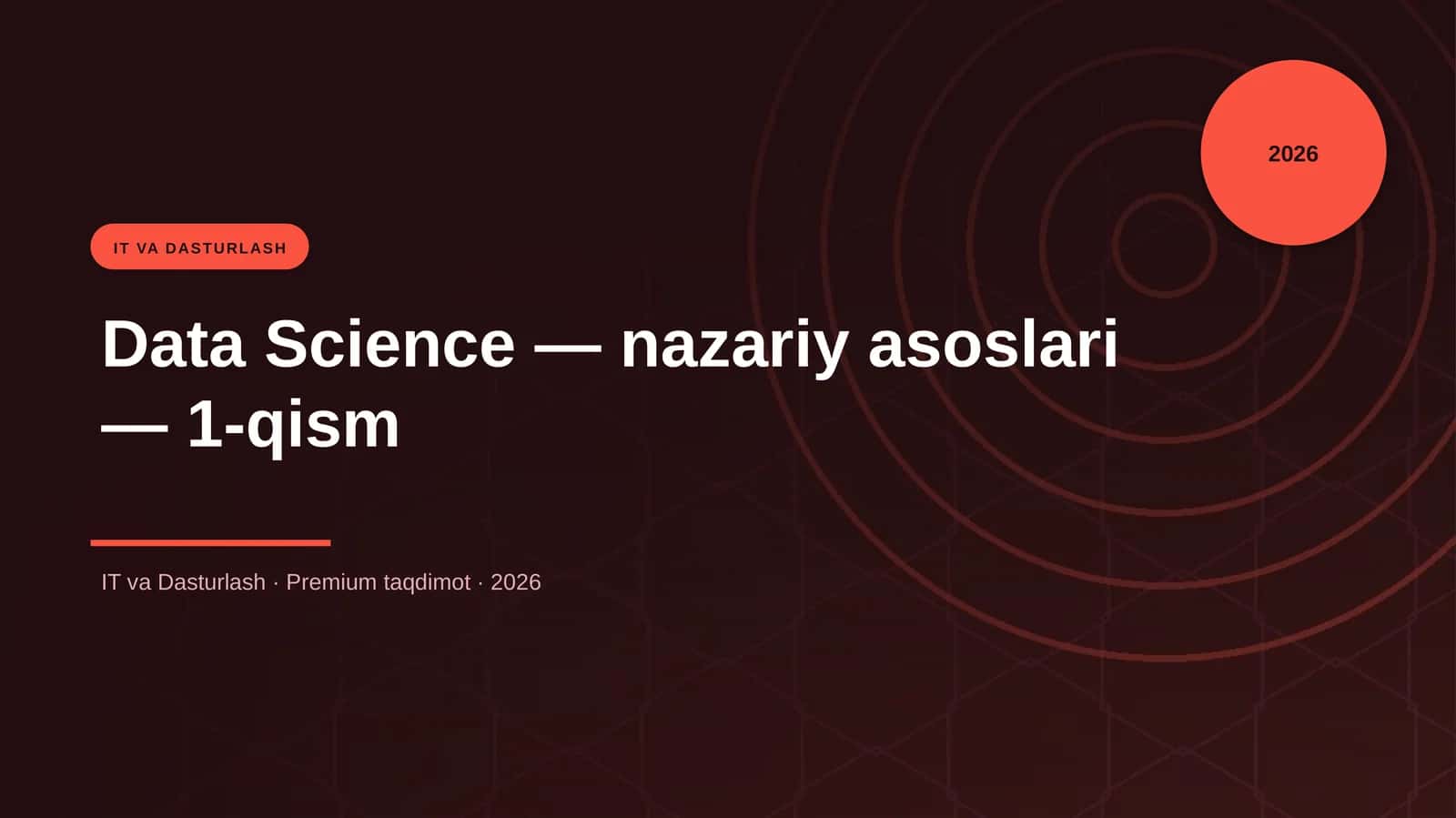 Data Science - nazariy asoslari - 1-qism 1