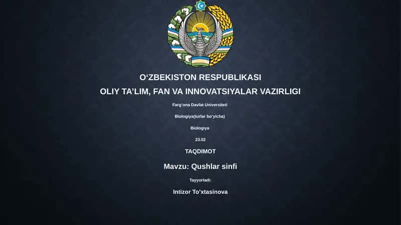 Biologiya (Qushlar sinfi) 1