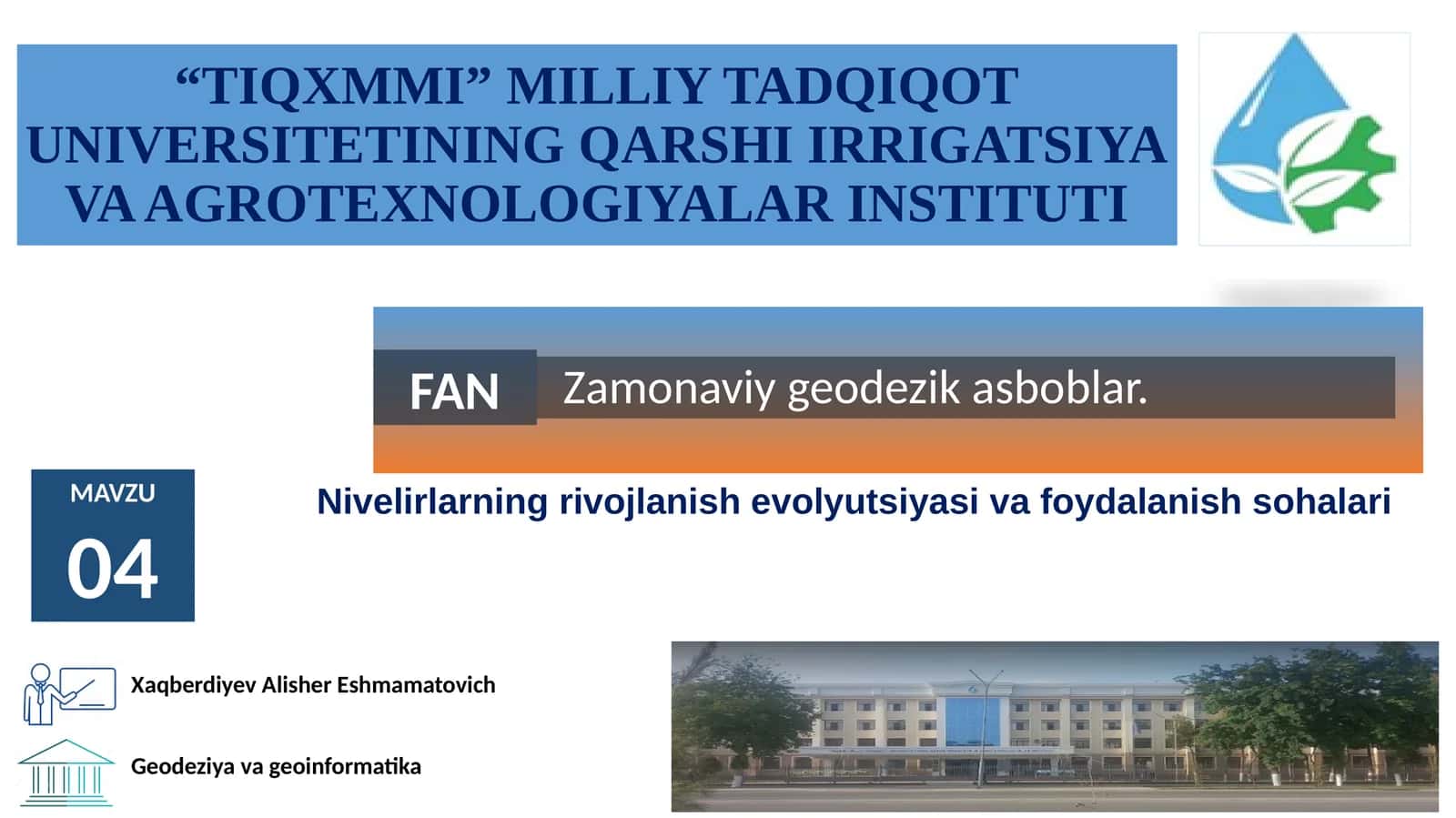 Zamonaviy geodezik asboblar 1