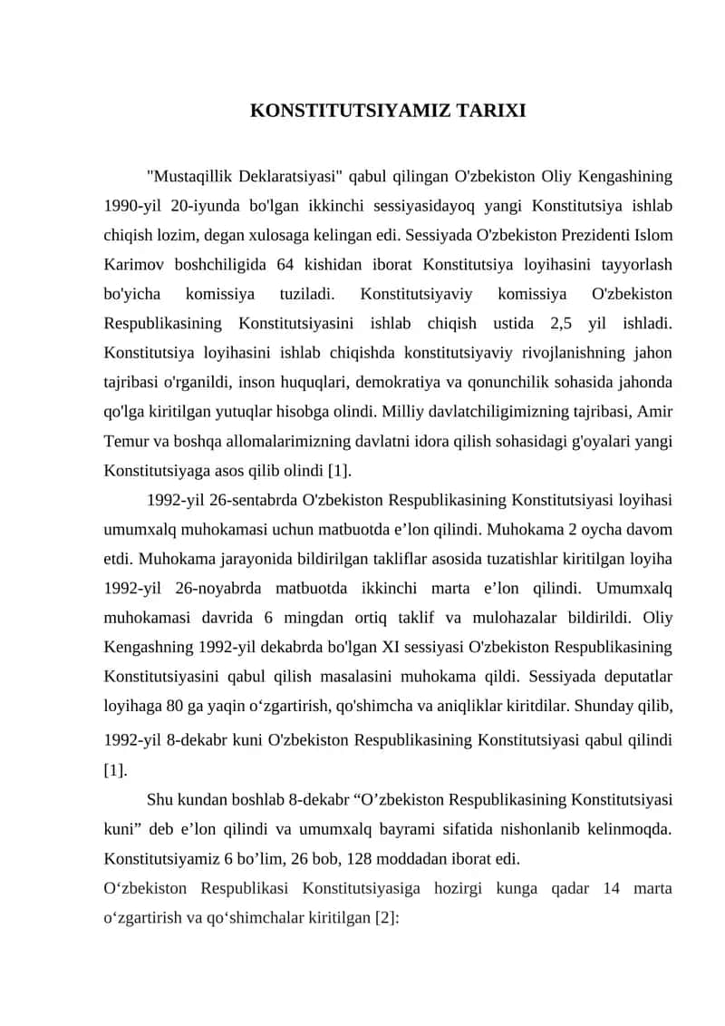 KONSTITUTSIYAMIZ TARIXI 1