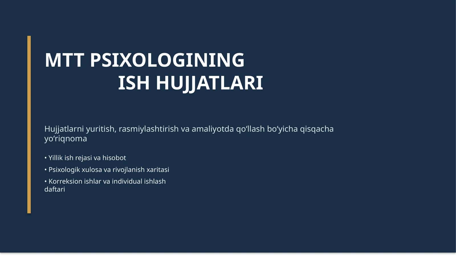 MTT PSIXOLOGINING ISH HUJJATLARI 1