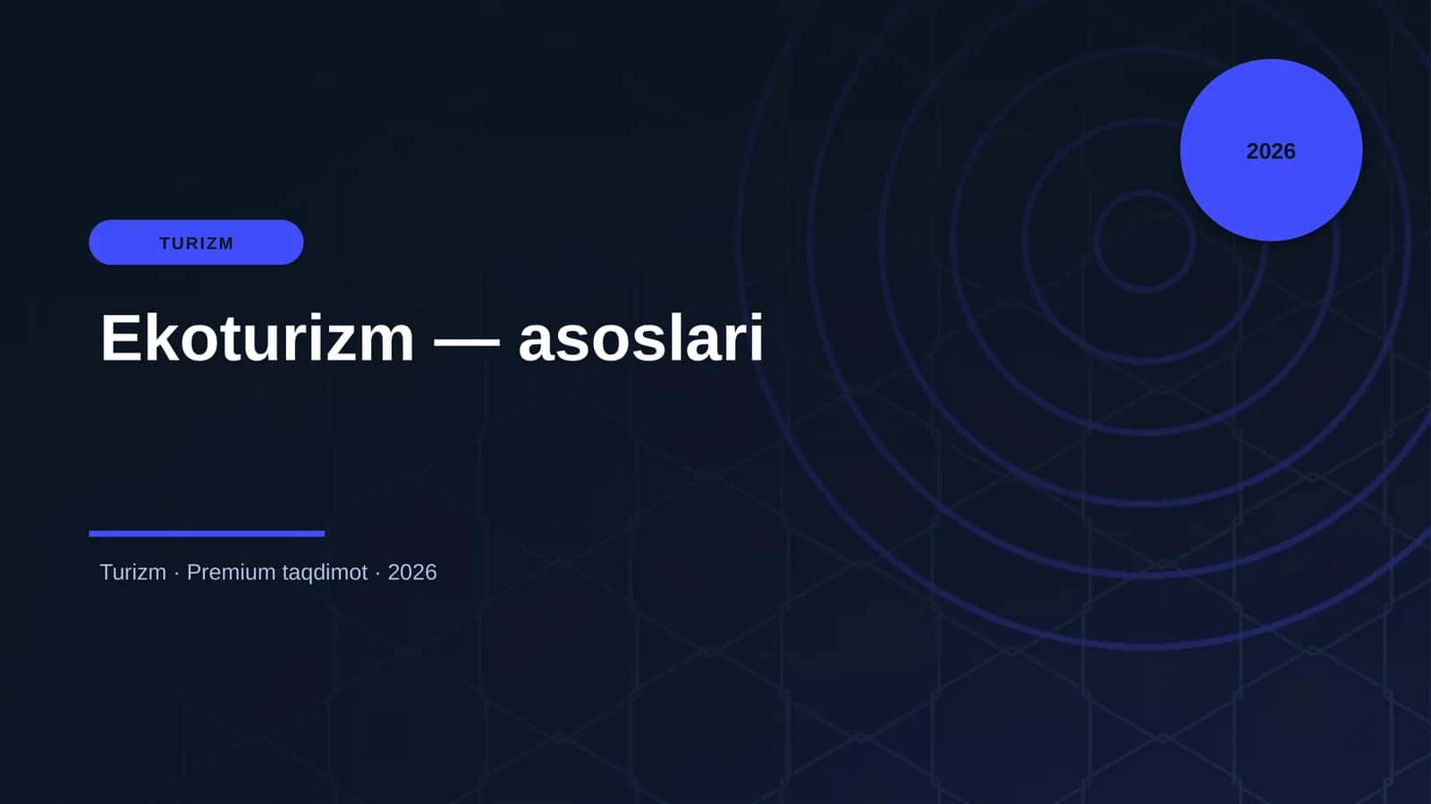 Ekoturizm — asoslari 1