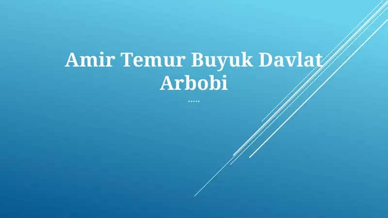 Amir Temur Buyuk Davlat Arbobi 1