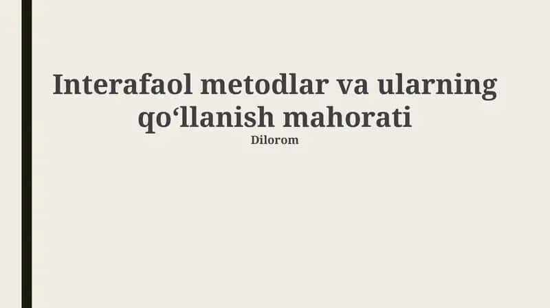 Interaktiv usullar: Ta'rif va turlari 1