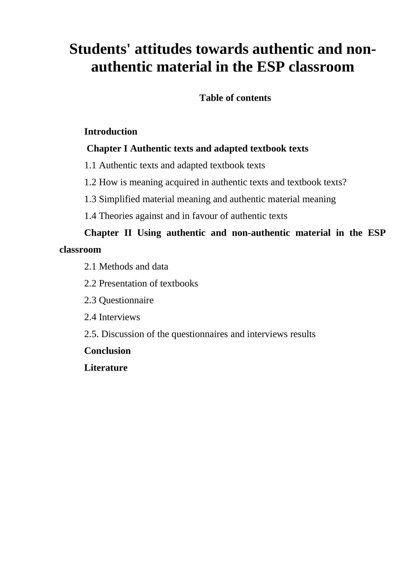 Students' attitudes towards authentic and non-authentic material in the ESP classroom 1