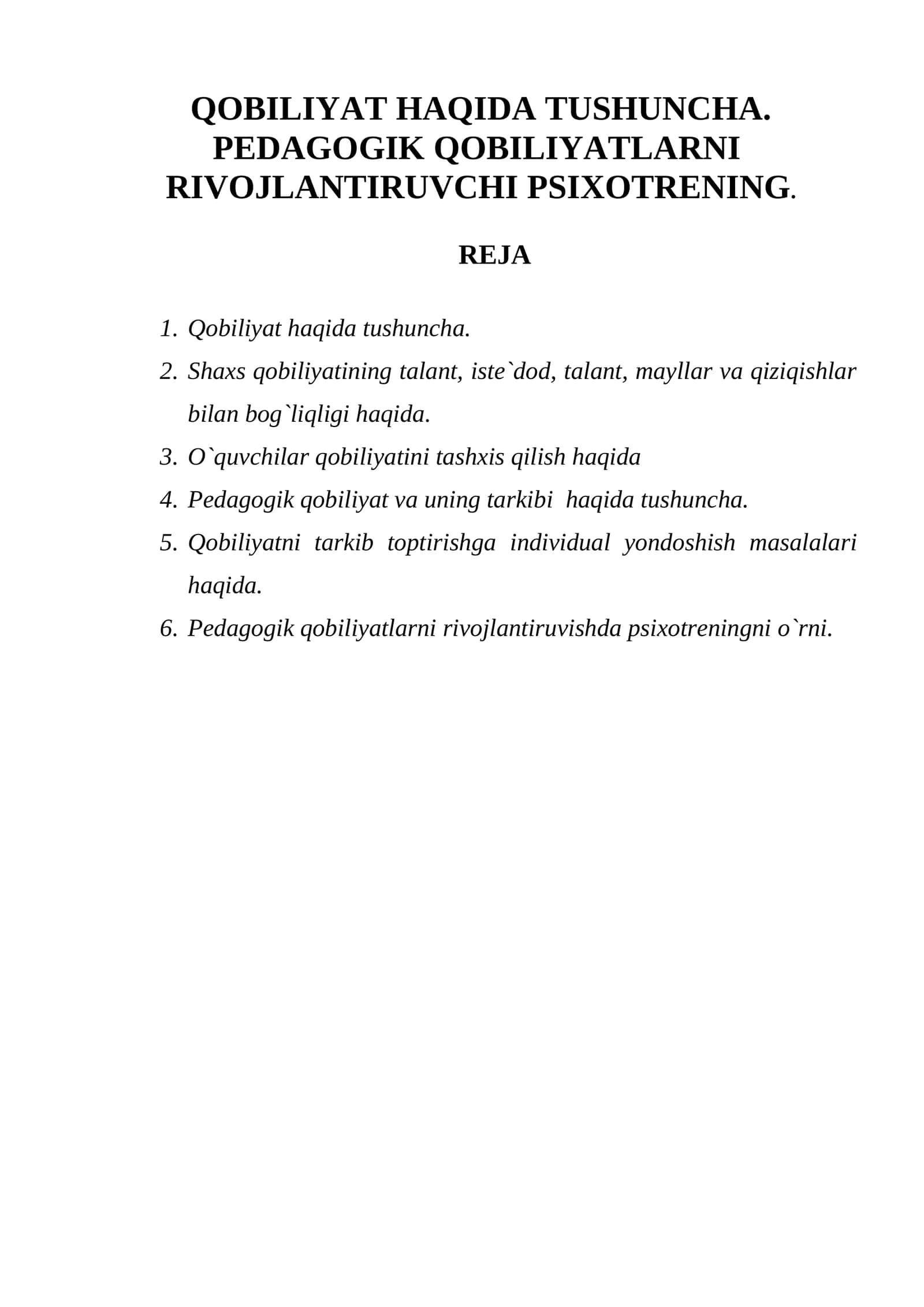 PEDAGOGIK QOBILIYATLARNI RIVOJLANTIRUVCHI PSIXOTRENING 1
