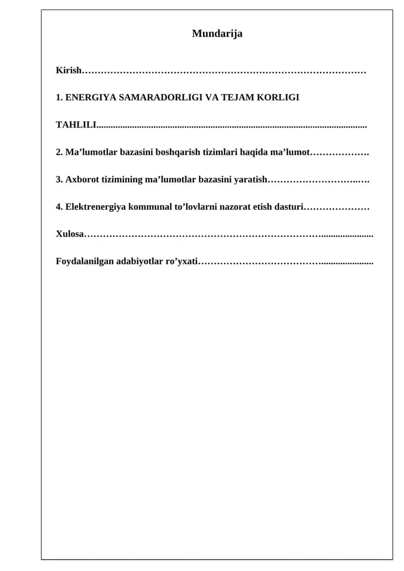 Elektrenergiya kommunal to'lovlarni nazorat etish dasturi 1