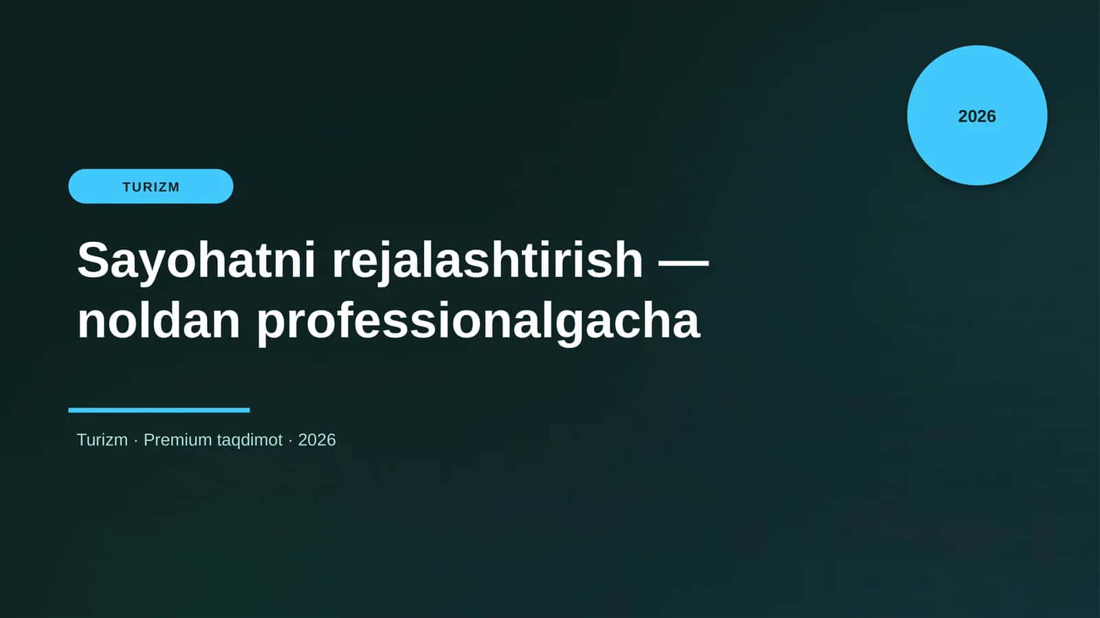 Sayohatni rejalashtirish — noldan professionalgacha 1