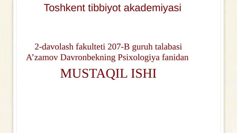 Intellektual va volyuntaristik psixologiya 1