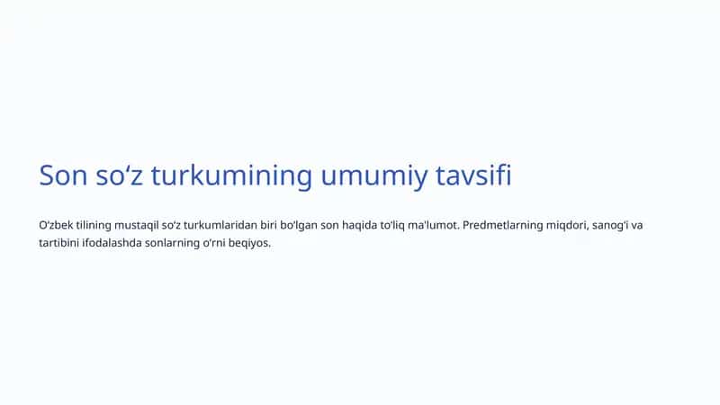 Son soʻz turkumi 1