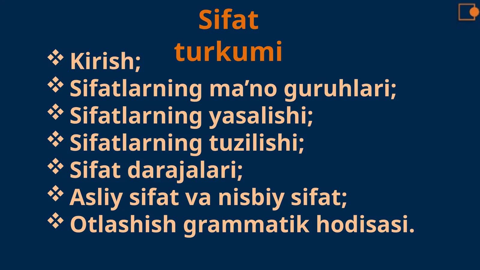 Sifatlar va ularning turlari 1