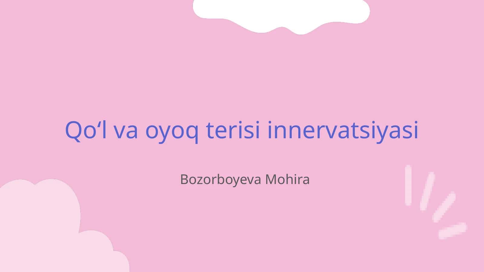 Qoʻl va oyoq terisi innervatsiyasi 1