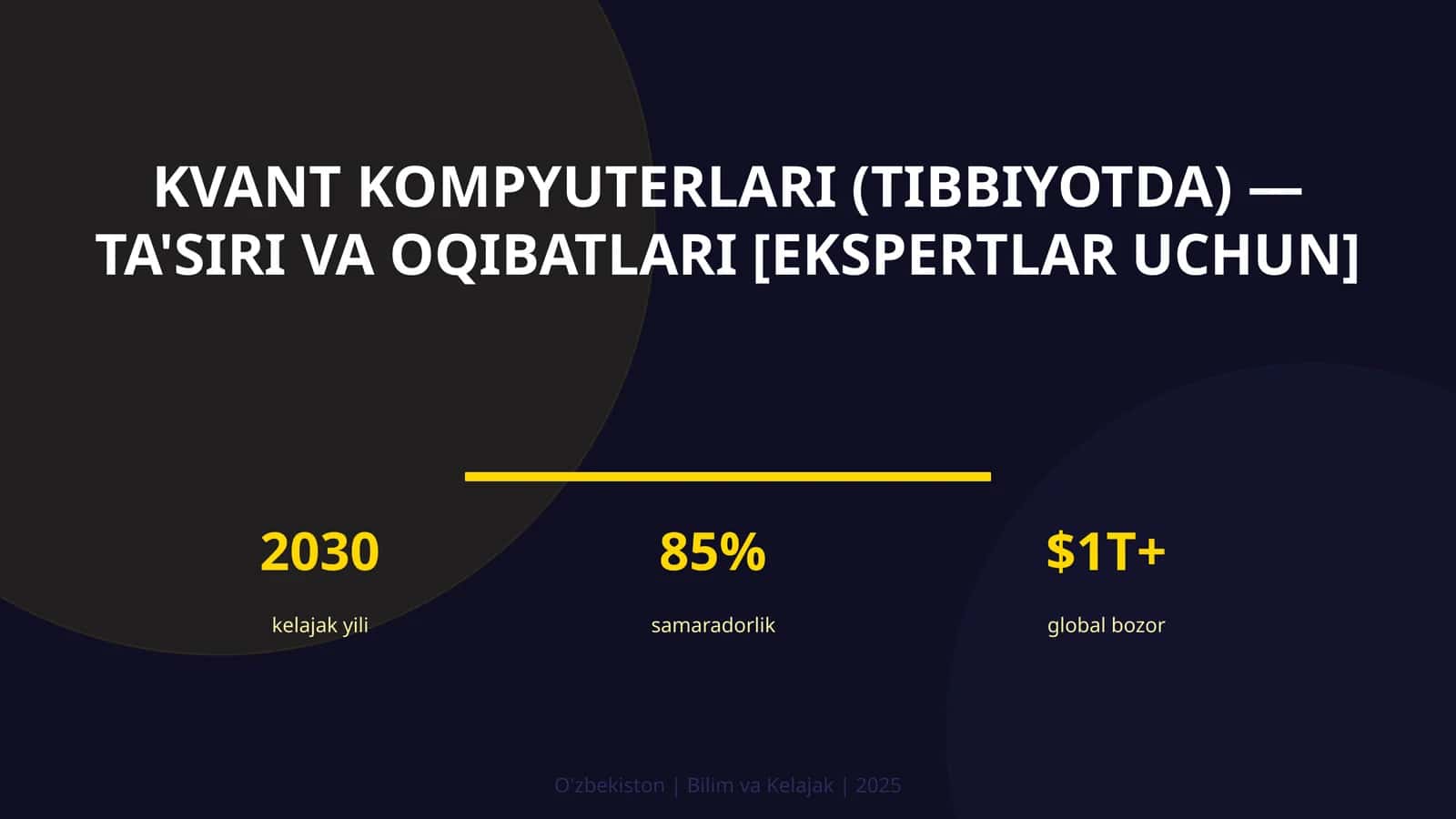 Kvant kompyuterlari (tibbiyotda) — ta'siri va oqibatlari [ekspertlar uchun] 1