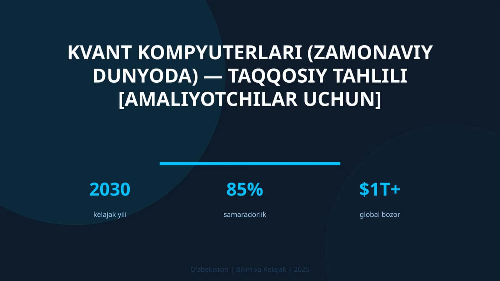 Kvant kompyuterlari (zamonaviy dunyoda) — taqqosiy tahlili [amaliyotchilar uchun] 1