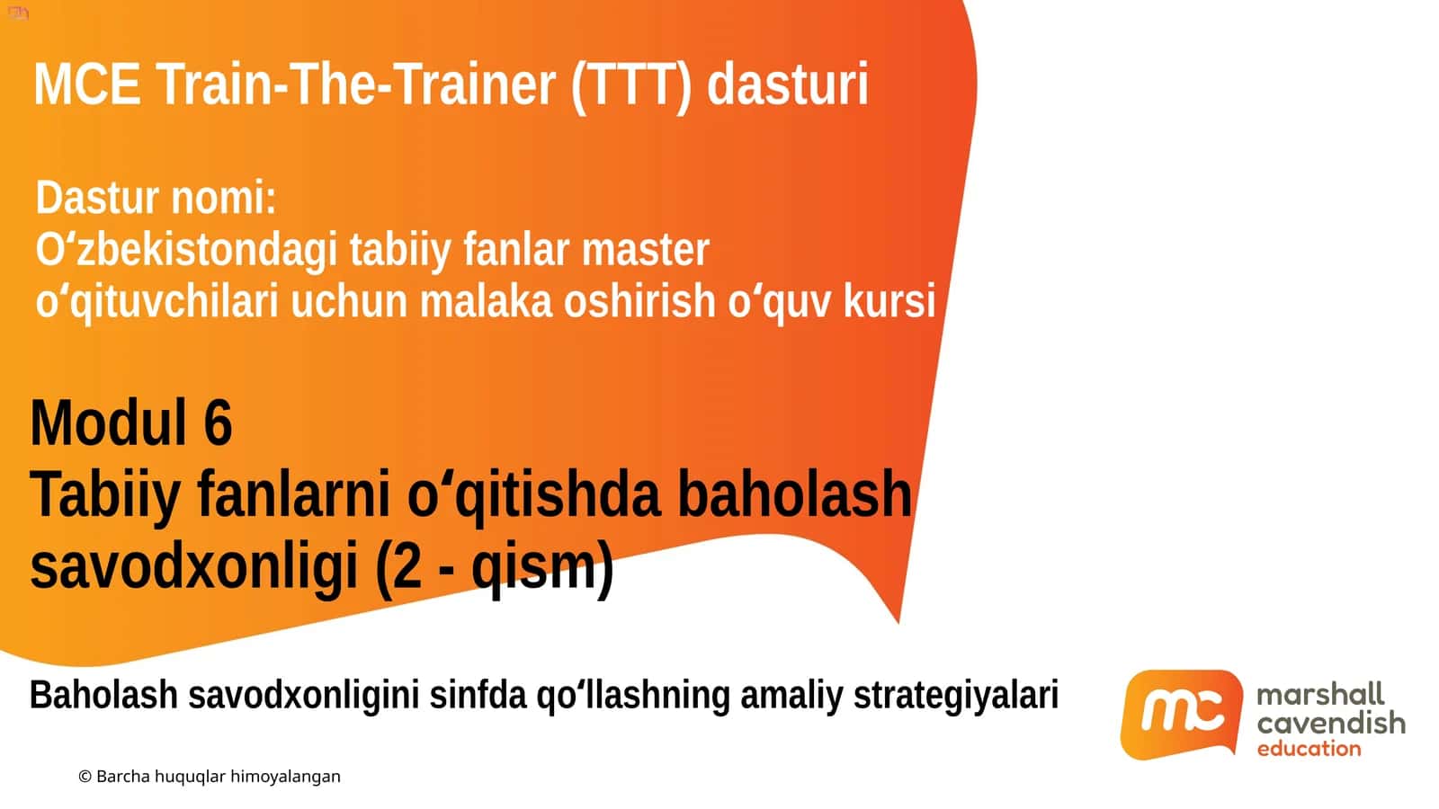 Oʻzbekistondagi tabiiy fanlar master oʻqituvchilari uchun malaka oshirish oʻquv kursi 1